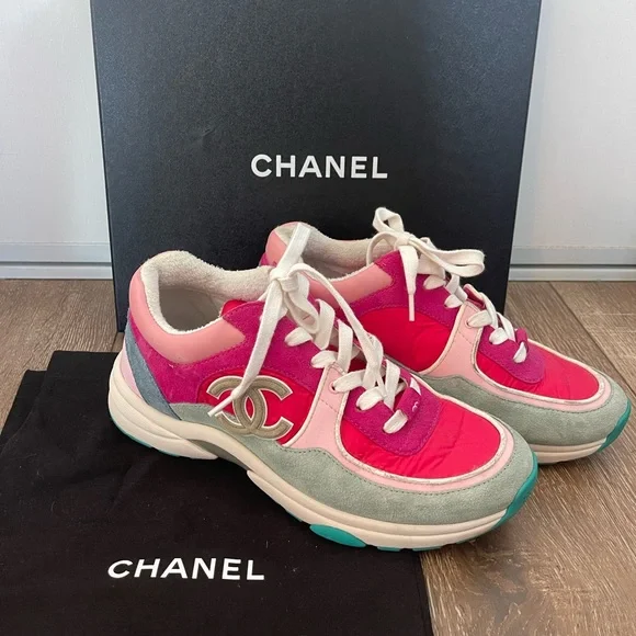 靴 CHANEL 38,5 CHANEL | Shoes | Chanel Neon Sneakers Sz 385 | Poshmark